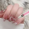 1Pc Art White Dual-head Wax Pen with Diamante Embellishment and Rhinestone Picker, Crystal Rhinestone Applicator Manicure Tool 2