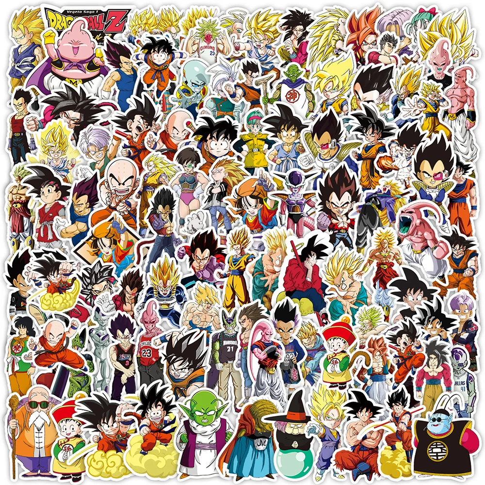 10/30/50/100pcs Anime Dragon Ball Super Saiyan Stickers Cool Cartoon Sticker Laptop Skateboard Motorcycle Car Notebook Kid Decal super dragon ball heroes world mission launch edition pc