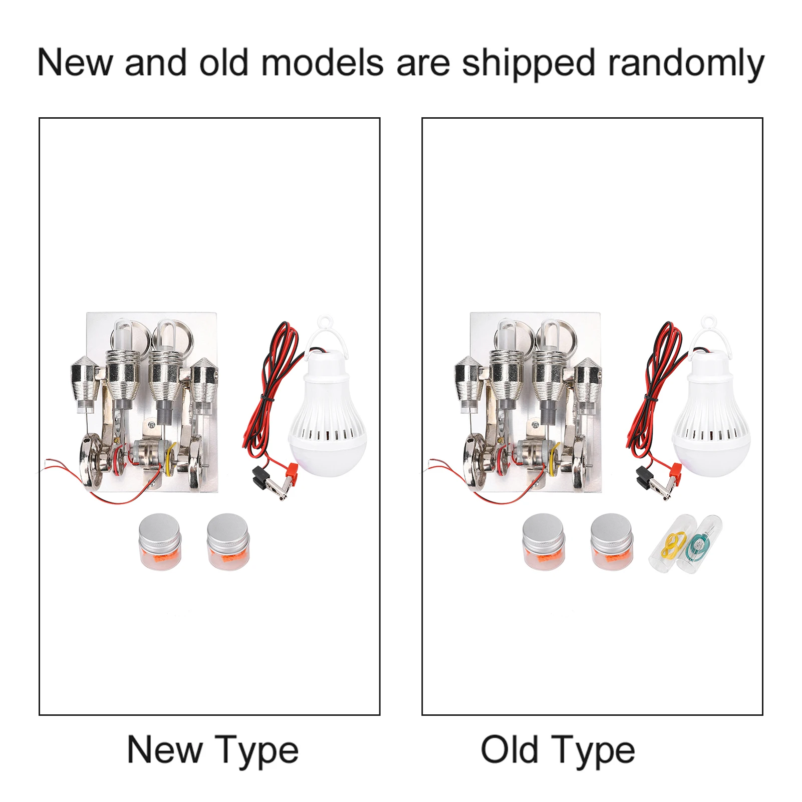 【New】4 Cylinder Stirling Engine Miniature Hot Air Power Generator Physics  Teaching Model Mini Stirling Engine