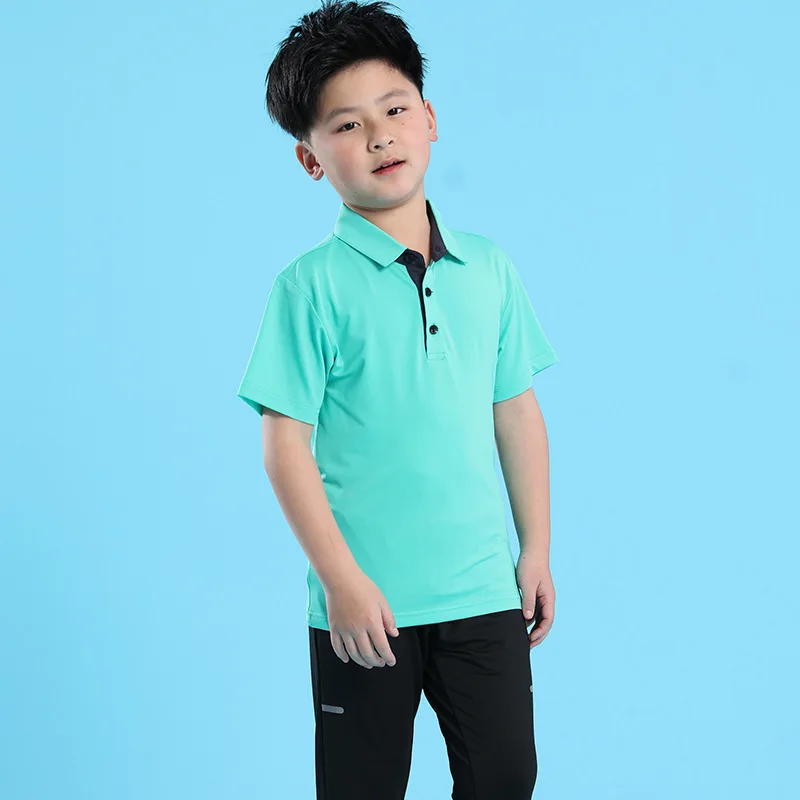(4XS-XS)Quick-dry Short Sleeve T-shirt Children Golf Family Outings Tops Roller Skating Tennis Basketball Badminton Sport Shirt