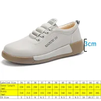 Krasovki 3cm Comfy Moccasins Fashion Hook Genuine Leather Women Vulcanize Lace Up Shoes Natural Platform Flats Chunky Sneakers 2