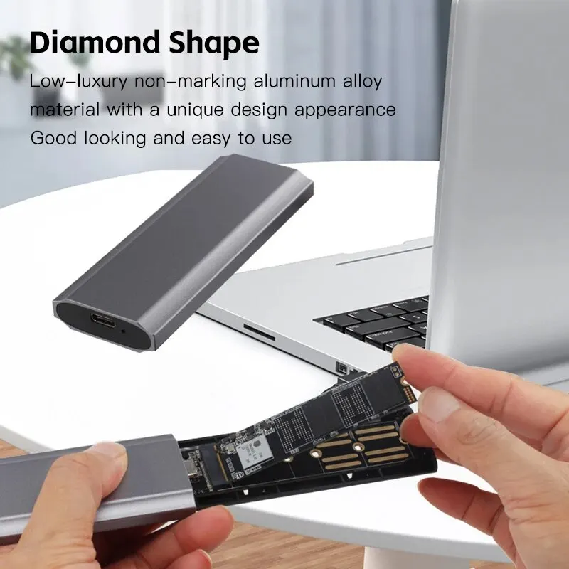 M2 NVMe SSD Case 10Gbps USB3.1 Enclosure Type C HDD Box Tool Free SATA M-Key B-Key Enclosure