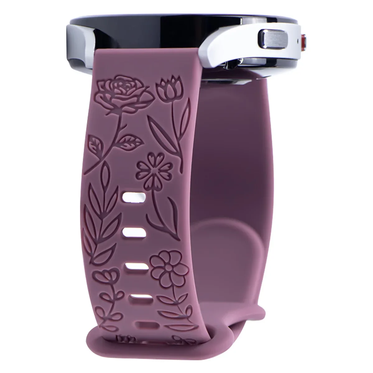 Floral Engraved Silicone Wristband with Prints Design Strap