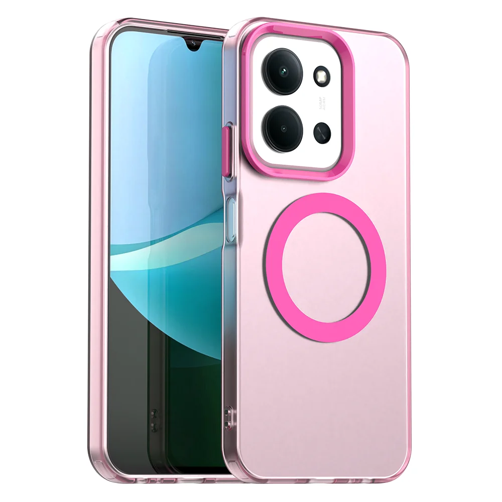 Magnetic Wireless Charging Case with Candy Colors and Transparent Back Shell