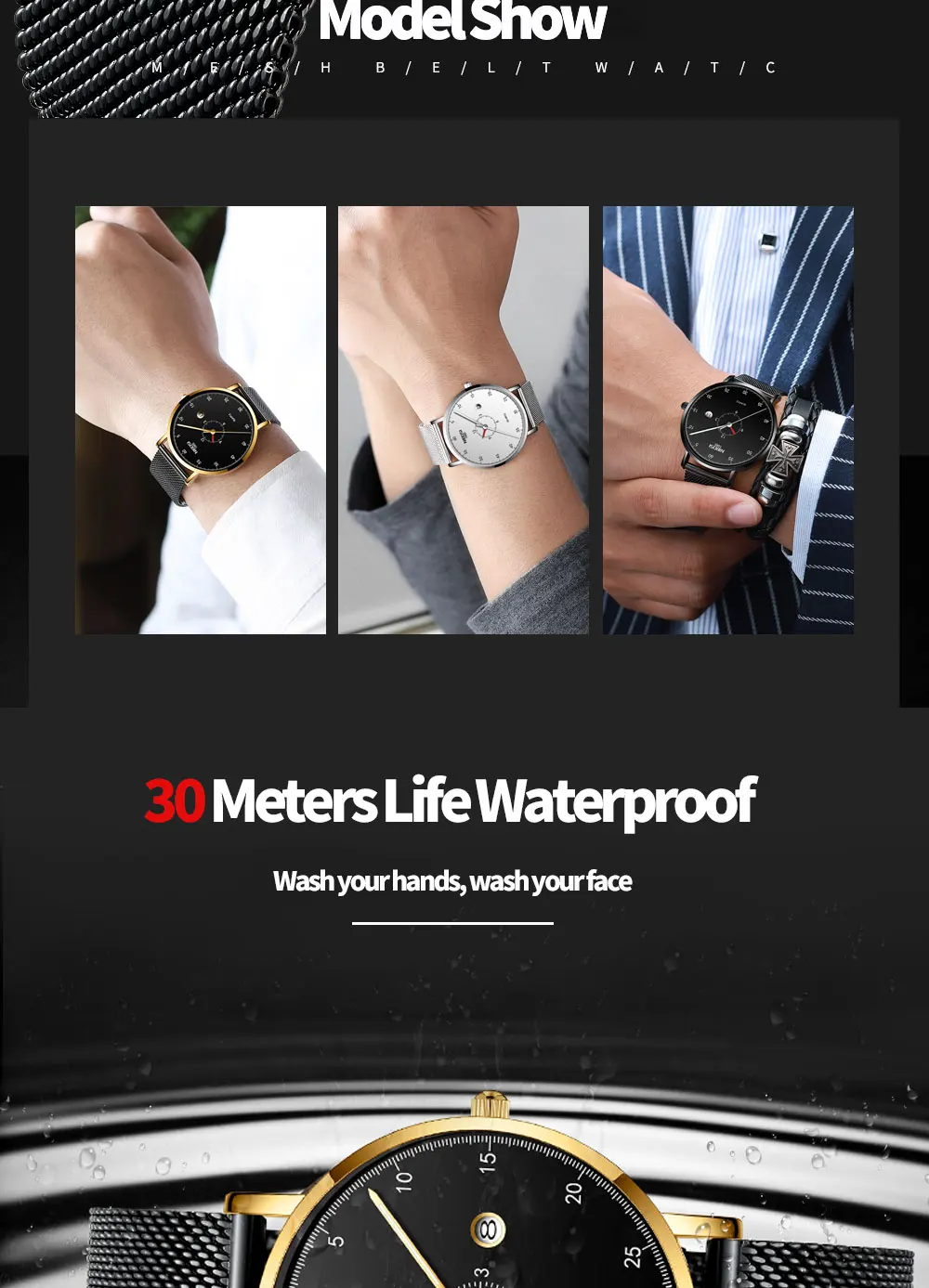 Mens Watches Casual Sport Quartz Watch Men Military Waterproof Ultra Thin Slim Wrist Watch    saat_voghion.com