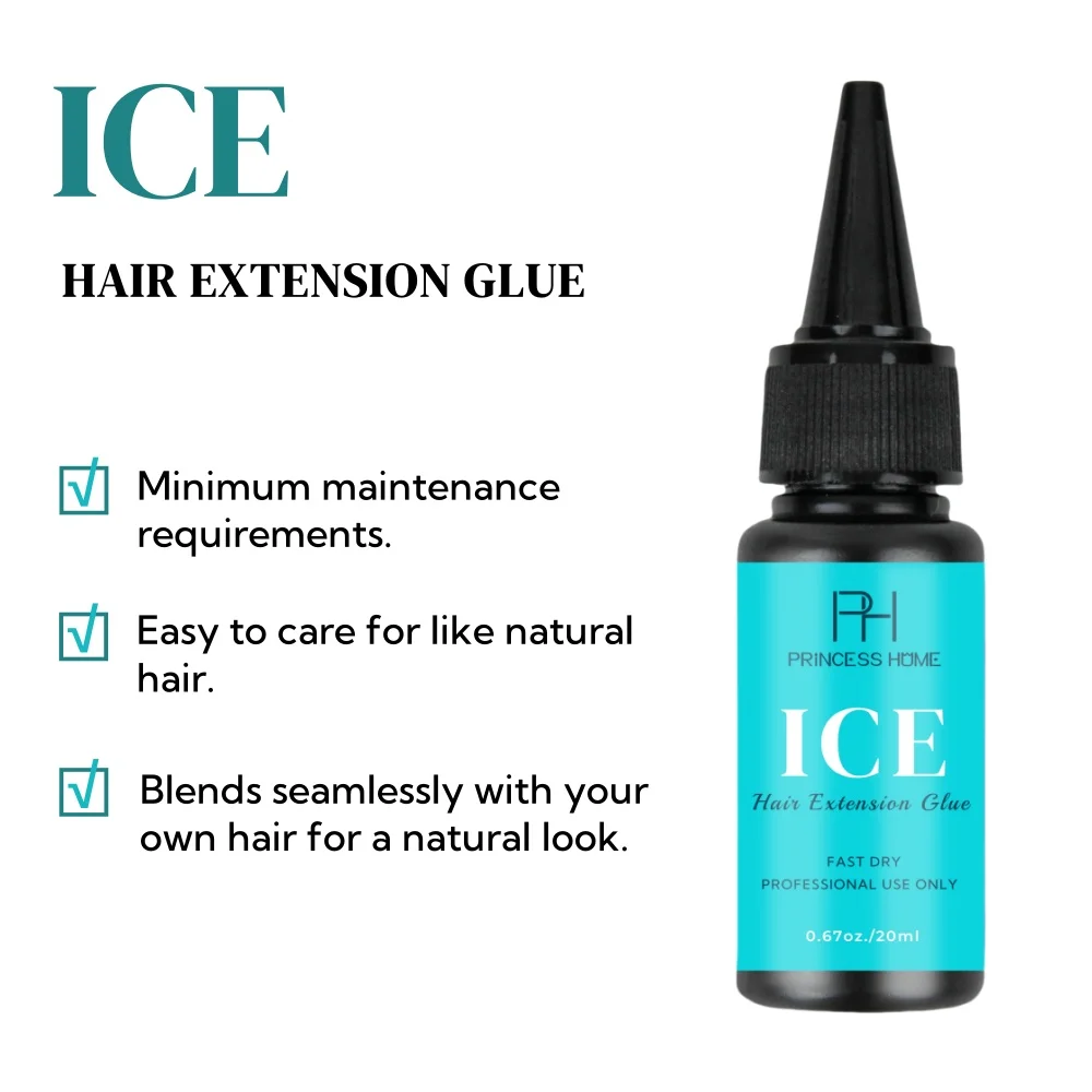 Hot Selling 20ml Cold Building Waterproof Ice Hair Extension Adhesive Kit OEM Human Hair Hair Glue Gel Activator Remover Kit 5