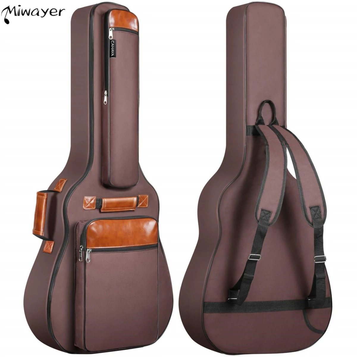 Miwayer Acoustic Guitar Bag 41 Inch Thickened Waterproof Oxford Nylon Double Straps Cotton Padded Guitar Case Gig  Backpack