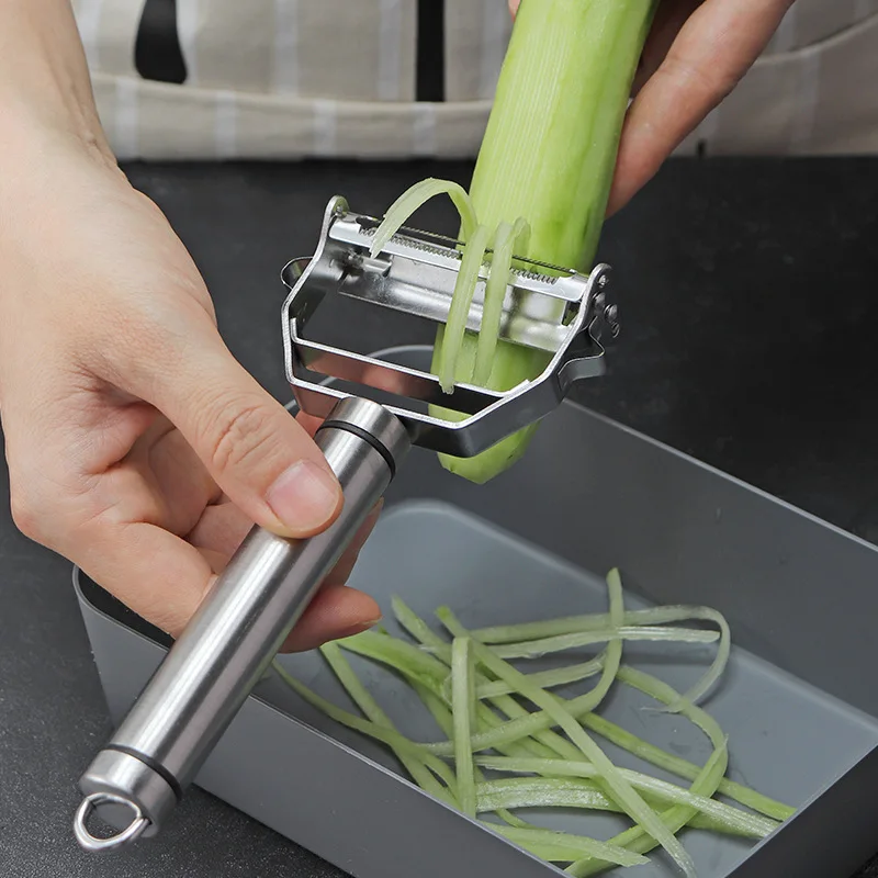 Stainless Steel Potato Julienne Peeler Carrot Grater Fruit Vegetable Cutter  Tool