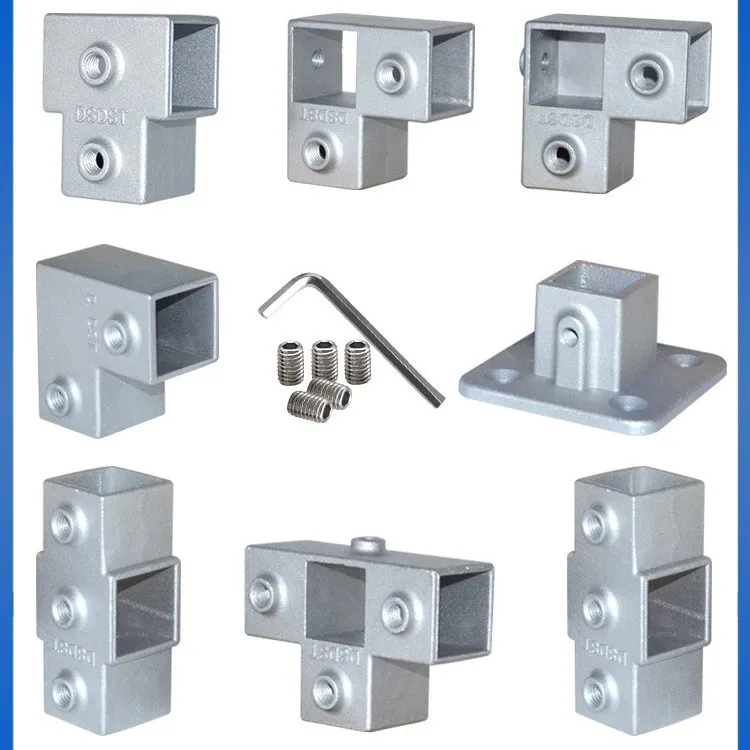 Square Tube Connection Piece 30x30mm Aluminum Alloy