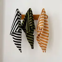 Triangular Wool Knitted Women Korean Classic Stripe Scarf Wool Triangular Headscarf Men Women British Headscarf Multi-functional