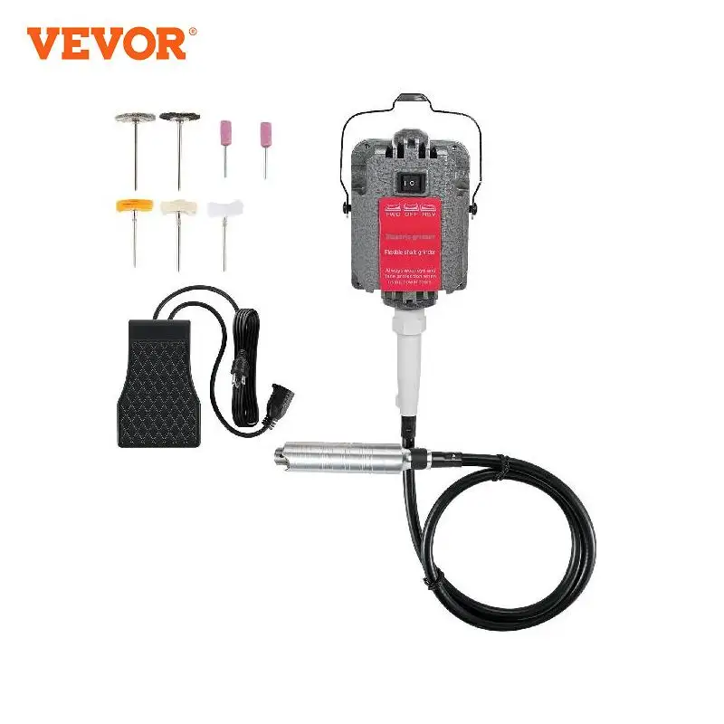 Vevor 230W / 380W Mini S-R Flex Albero Mulino Pedale 4Mm Appeso Flessibile Gioielli Lucidatrice Strumento Di Intaglio Della Pietra Rotante