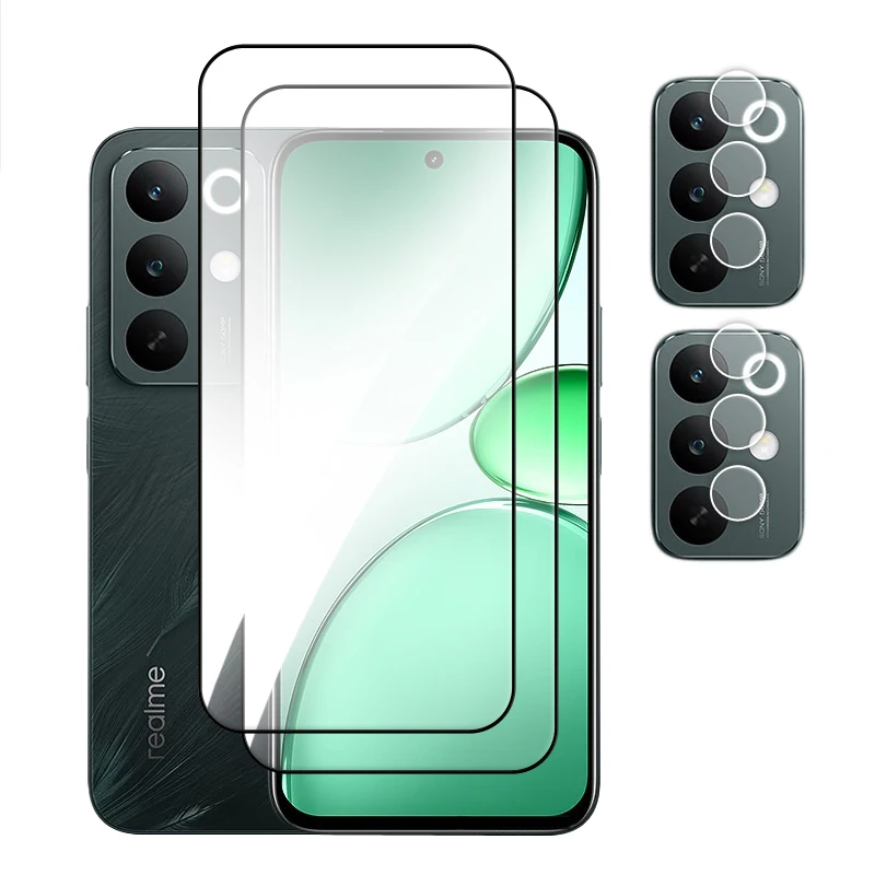6-in-1 Premium Tempered Glass Screen Protector with Lens Film - Full Coverage 2.5D