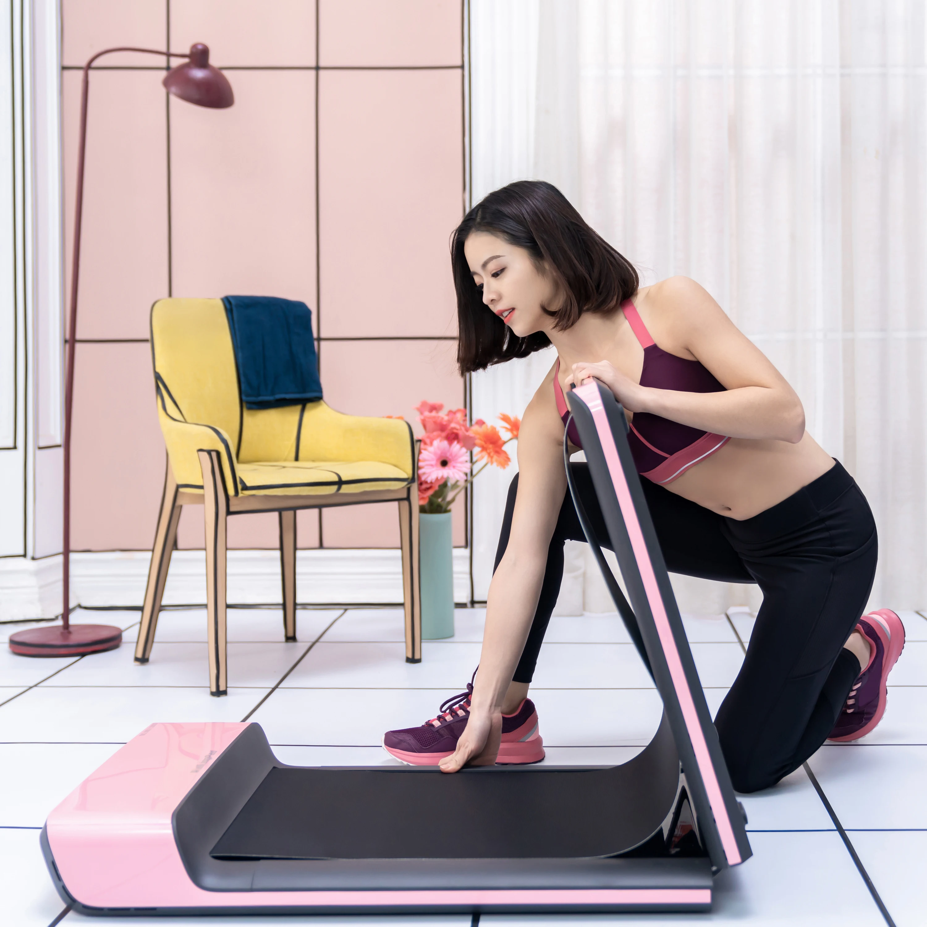 Portable Household Treadmill Multi-Functional Calories Speed Adjustment Distance Smart APP Treadmill Home Sport Gym Equipment
