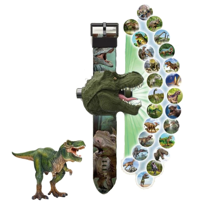 

Children’s Wrist Watch Projection Toy Dinosaur Sleep Story Shadow Toy Fine Motor Skill Training for Toddler Concentrate