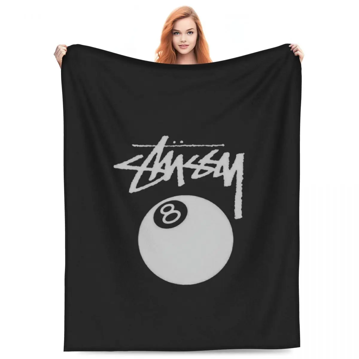 S-Stussy Logo Coperte Coral Fleece Peluche Autunno/Inverno Coperta Calda Traspirante Per Biancheria Da Letto Da Viaggio Copriletto