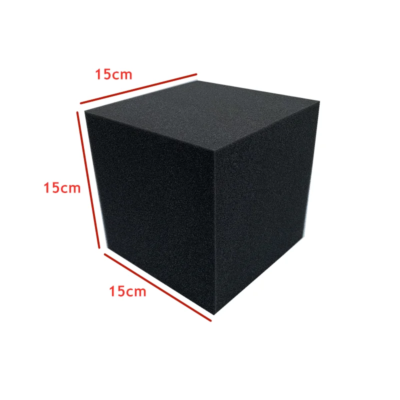 16 Stück hochdichte Akustikschaumstoffe, 12 Stück 12x12x24cm Bassfallen + 4 Stück 15x15x15cm Würfel, Kombination aus hochdichten Eckplatten – Detail 2