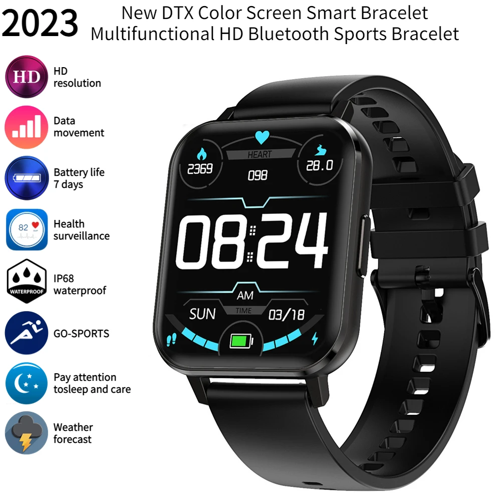 

Смарт-часы DTX 2023 мужские с цветным экраном 1,78 дюйма, IP68, водонепроницаемые часы мужские наручные часы женские наручные смарт часы смарт часы мужские смарт часы женские