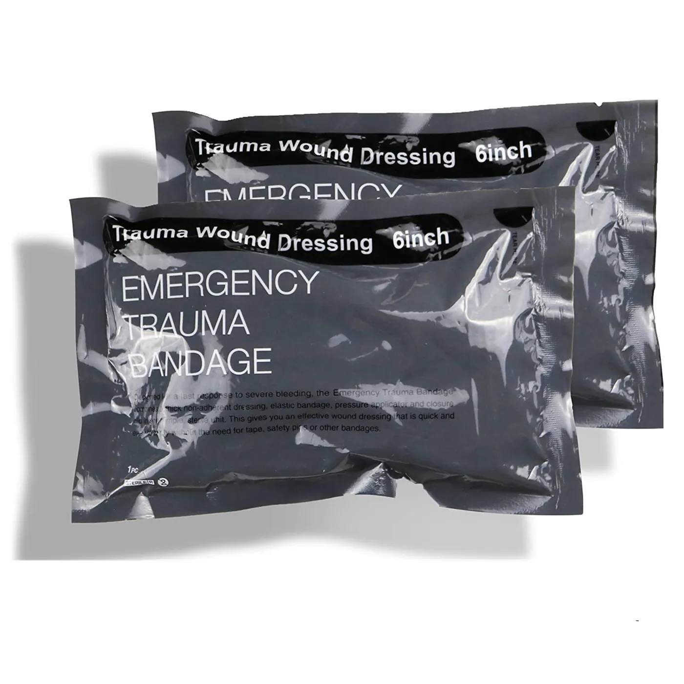 

2 Pack Israeli Bandage 6 Inch First Aid Hemostatic Trauma Bandages Military Soldier Training Injuries Sterilization Emergency