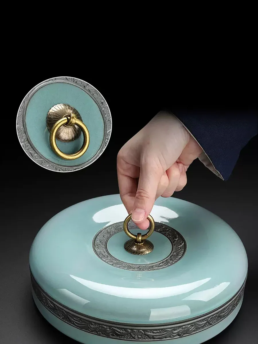 Ceramic Pu'er Tea Storage Box, Tea Tank, Packing Box