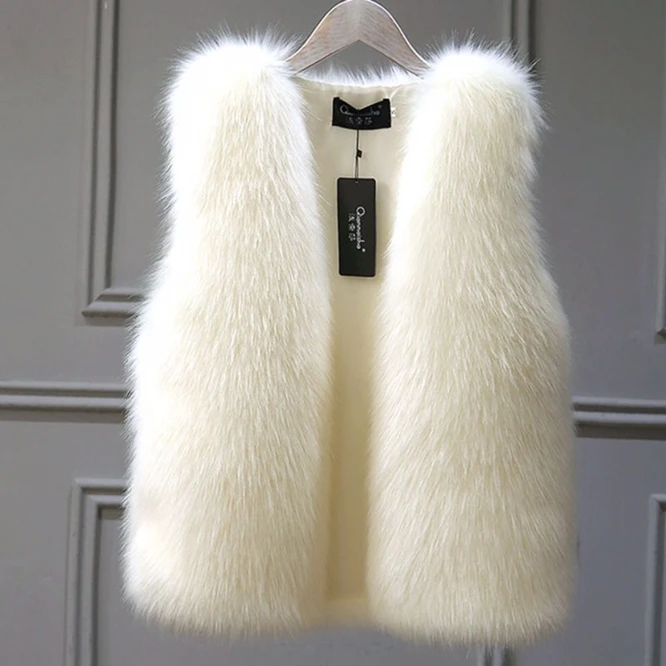 Autumn and Winter 2021 New Imitation Fox Fur Grass Vest Women's Middle Long Coat Imitation Fur Fur Vest Shoulder White long black puffer coat