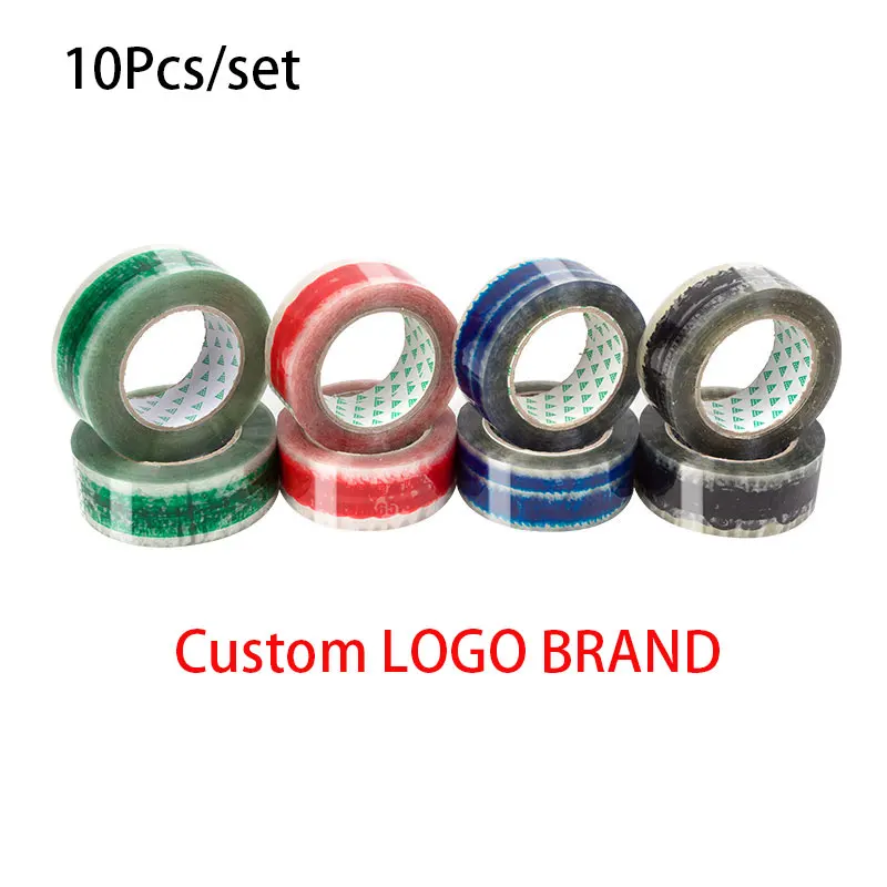 

Transparent Tape Large Roll Customized Logo Printing Express Packaging Sealing Tape 10Roll/set Adhensive Transparent BoxesTape