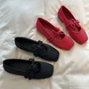 Ethnic Style Women Red Satin Mary Jane Shoes Fashion Shallow Square Toe Shoes Spring Autumn Soft Sole Ballet Shoes 5