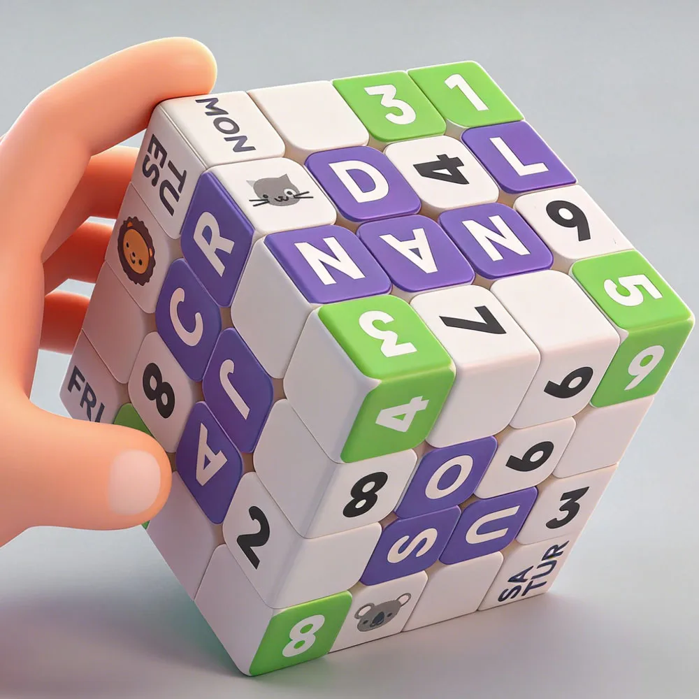 4x4 큐브, 4x4x4 타임 앤 캘린더 UV 컬러 프린트 릴랙스 퍼즐, 전문가용 스무스 스피드 큐브 퍼즐 큐브, 생일 선물