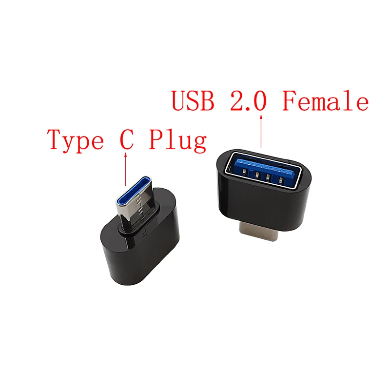 10 teile/los otg Adapter USB 2,0 Typ eine Buchse an USB Typ C Stecker Stecker für Handy Maus Tastatur U-Disk – Detail 2