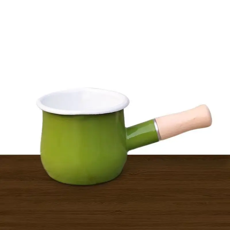 Don't miss out Enamel Milk Pot With Wooden Handle