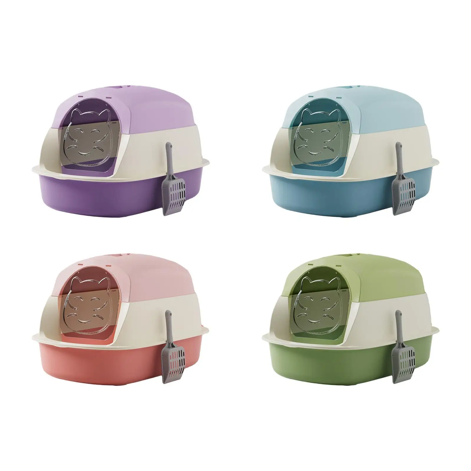 Hooded Cat Litter Boxes with Lid, Hooded Kitty Litter Tray, Enclosed Cat Toilet Kitty Litter Tray,
