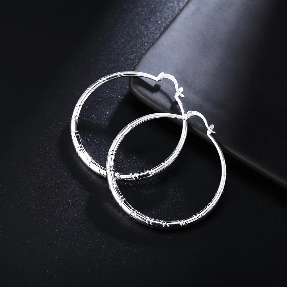 3/4/5/6 cm große Kreolen aus 925er Sterlingsilber, hochwertiger Modeschmuck, Weihnachtsgeschenk, Hochzeitsohrringe für Frauen