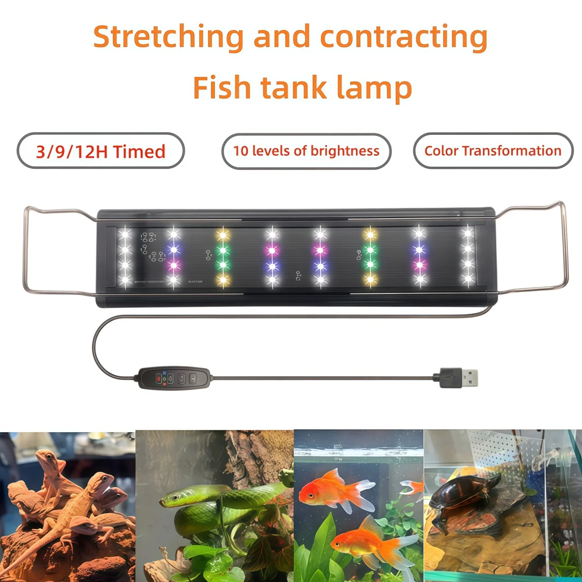 Sleek & Adjustable LED Aquarium & Reptile Light with Multi-Timer Settings