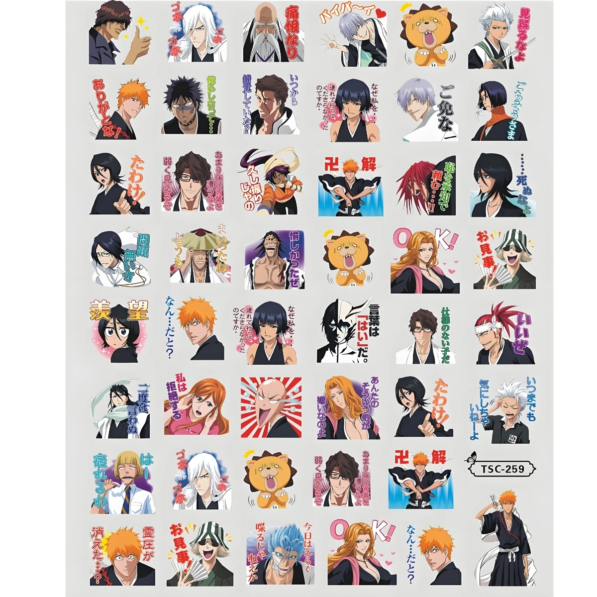 TSC-161 BLEACH Kurosaki Ichigo Anime 3D Nail Art Sticker Stamp Decal Nail Slider Decor for DIY Fashion