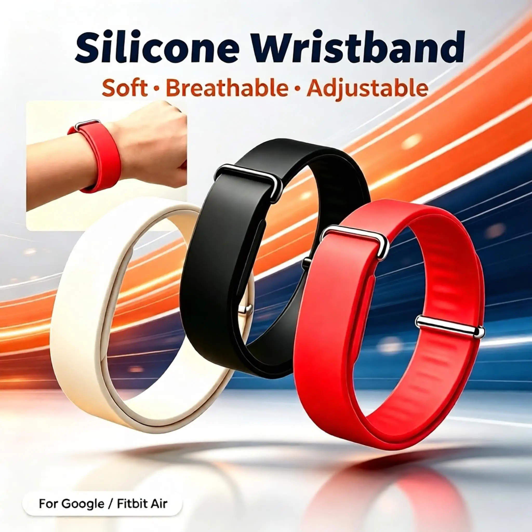 Waterproof Silicone Sports Band for Fitness - Adjustable, Replaceable, Multi-Purpose Everyday Wear