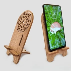 Elegant Wooden Phone and Tablet Desk Stand - Versatile Horizontal and Vertical Viewing and Organizer (Wooden)