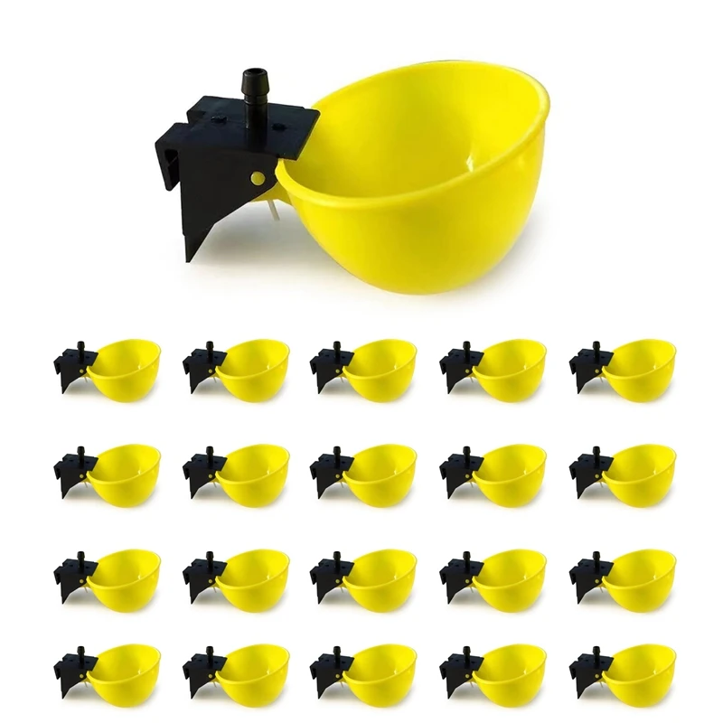20Pcs Chicken Drinking Bowls Quail Waterer Automatic Chicken Drinker Cup For Bird Pigeon Poultry Water Drinking Fountain