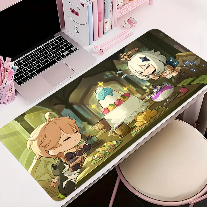 900x400 Mouse Pad Deskmat Laptop Office Mousepad Genshin Impact Desk Decor Extended Mouse Pad Pc Keyboard Mat Oversize Desk Pad 2