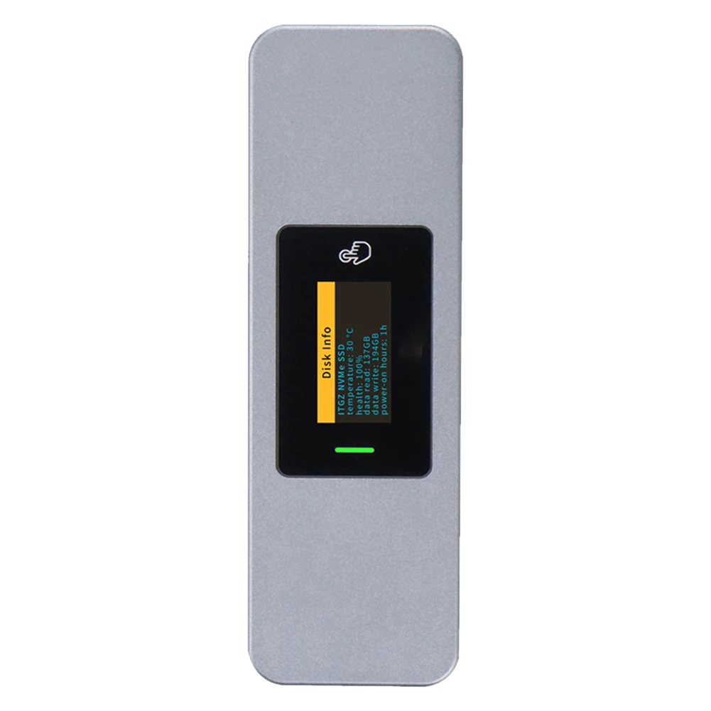 M.2 NVMe NGFF 외장 하드 드라이브 케이스, M 키 SSD HDD 하드 디스크 박스, 디스플레이 스크린 하드 디스크 케이스, 노트북용 USB3.2 Gen2