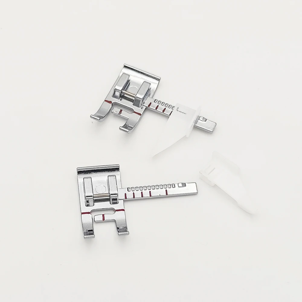 1/2PCS 조정 가능한 재봉틀 노루발 홈 재봉틀 액세서리 낮은 생크 다기능 노루발 바느질 눈금자