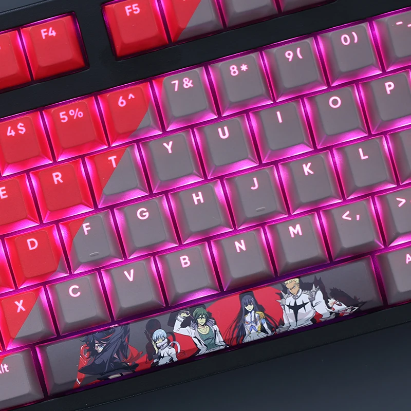 Teclas Conjunto Matar la Matar Keycap Pbt Tintura Subbed Backlit Keycaps dos Desenhos Animados Anime Gaming Key Caps para Ansi 61 87 104 108 Layouts 108 - Imagem 3