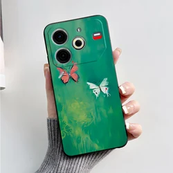 Luxury Marble Black Silicone Soft Phone Case - Elegant TPU Back Cover in 6.78 for Tecno Pova 6 Neo (K01)
