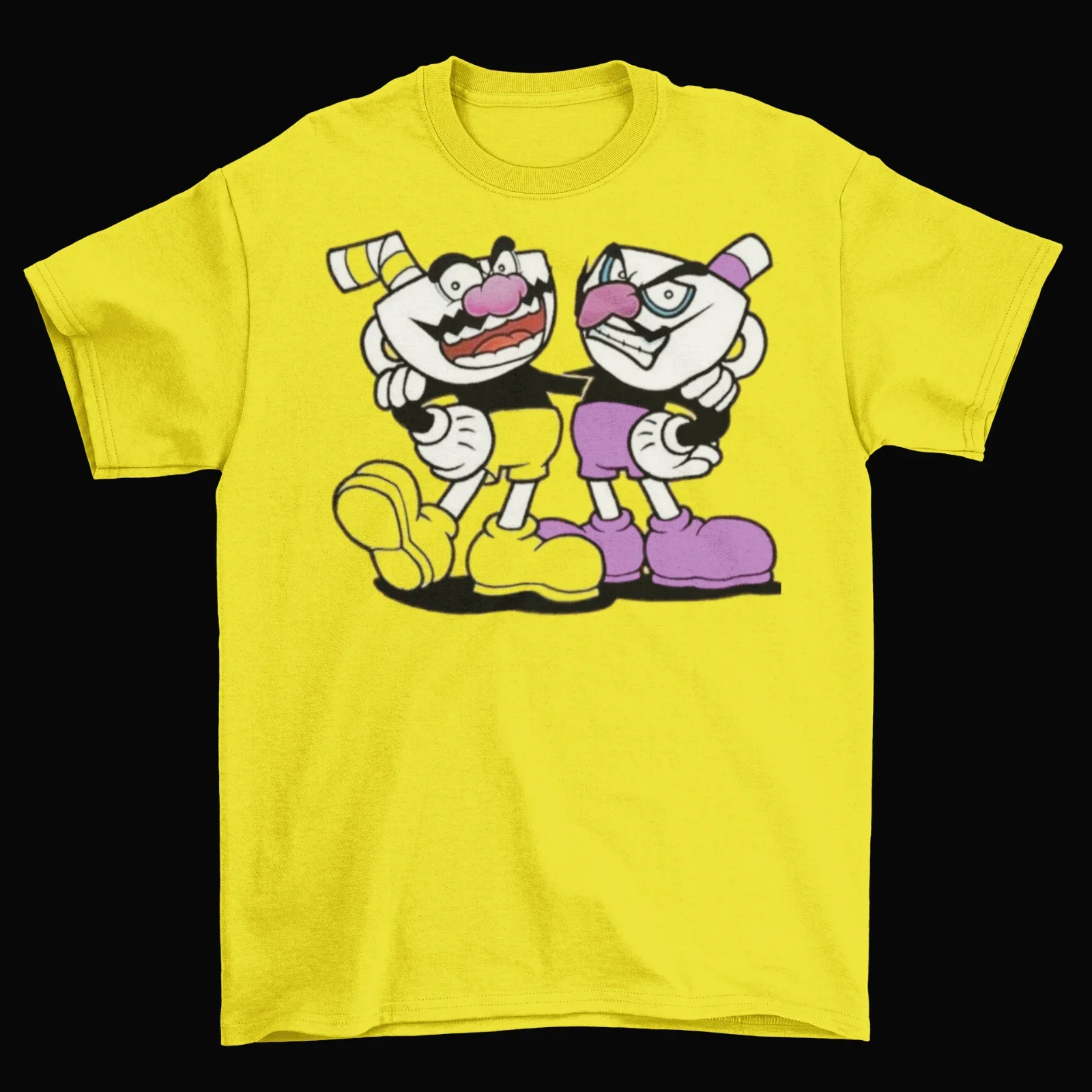 Cuphead Wario & Waluigi T-Shirt Unisex Adulto Divertente Taglie Brineybeard Game Nuovo
