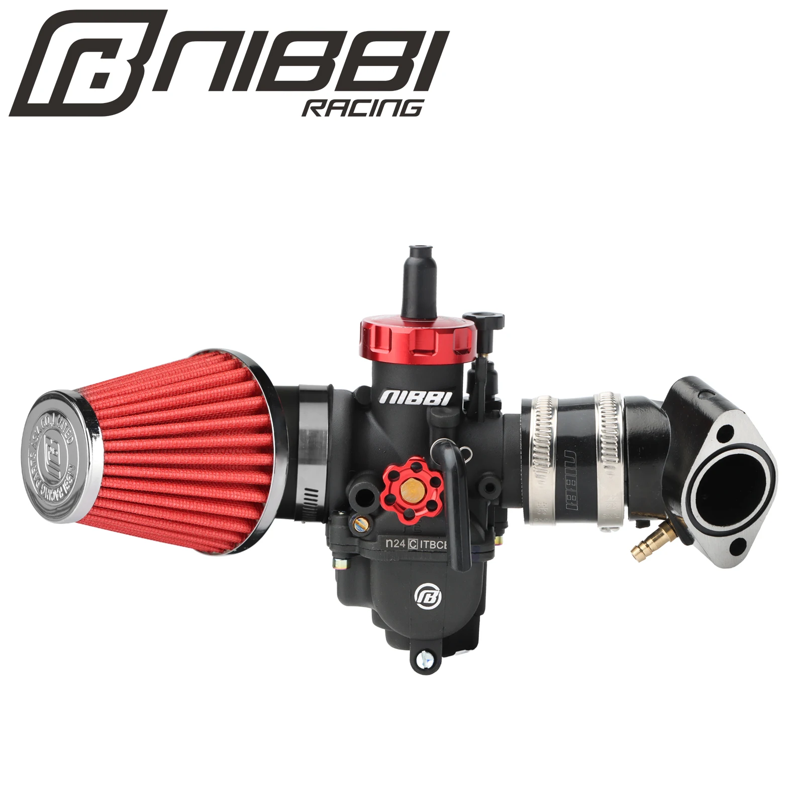 NIBBI PE24/26mm Carburetor Kit GY6 Engine Intake Manifold 48mm Air ...