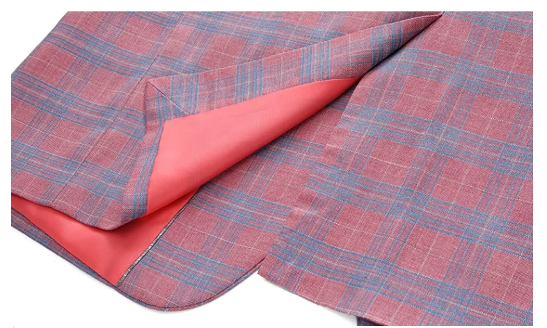 Pink Dress Plaid Blazer for Men Spring New Notched Lapel One Button Suit Jacket Wedding Business Formal Blazer Hombre