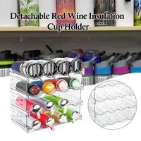 Foldable Wine Rack Stackable Holder Bottle Storage Refrigerator Organizer Cabinet Pantry Free-Standing Tumbler Can Beer Holder 1