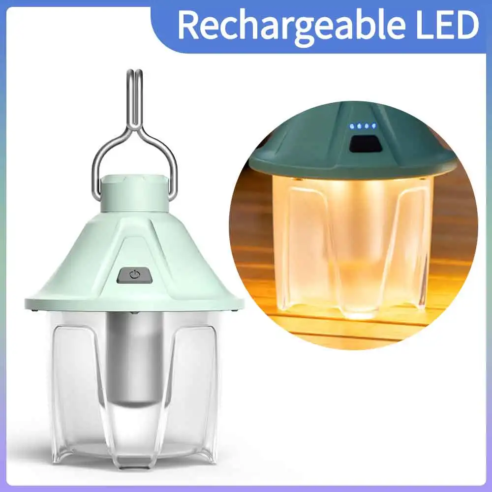 

Rechargeable LED Lamp 500 Lumns Camping Ourdoor Repair Hiking Ambience Latern White Warm Magnetic Fix Retro Tent Yard Light