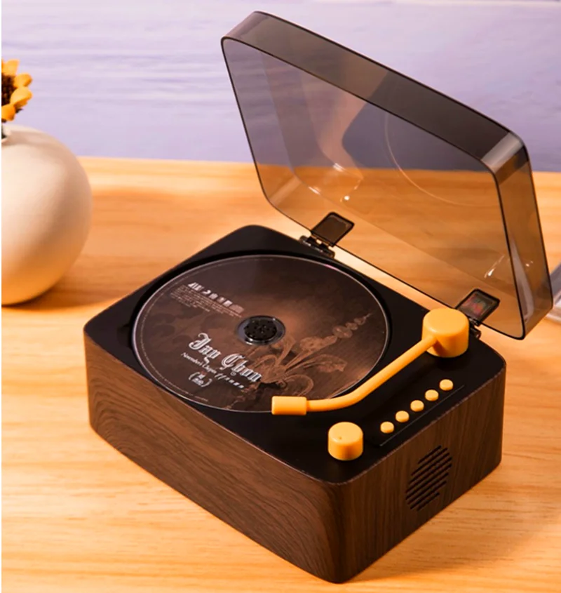 Lettore Cd Retrò Bluetooth 5.0 Multifunzionale Altoparlante Musicale Mp3 Ad Alta Fedeltà Lettore Dvd Di Ricarica Portatile Con Telecomando