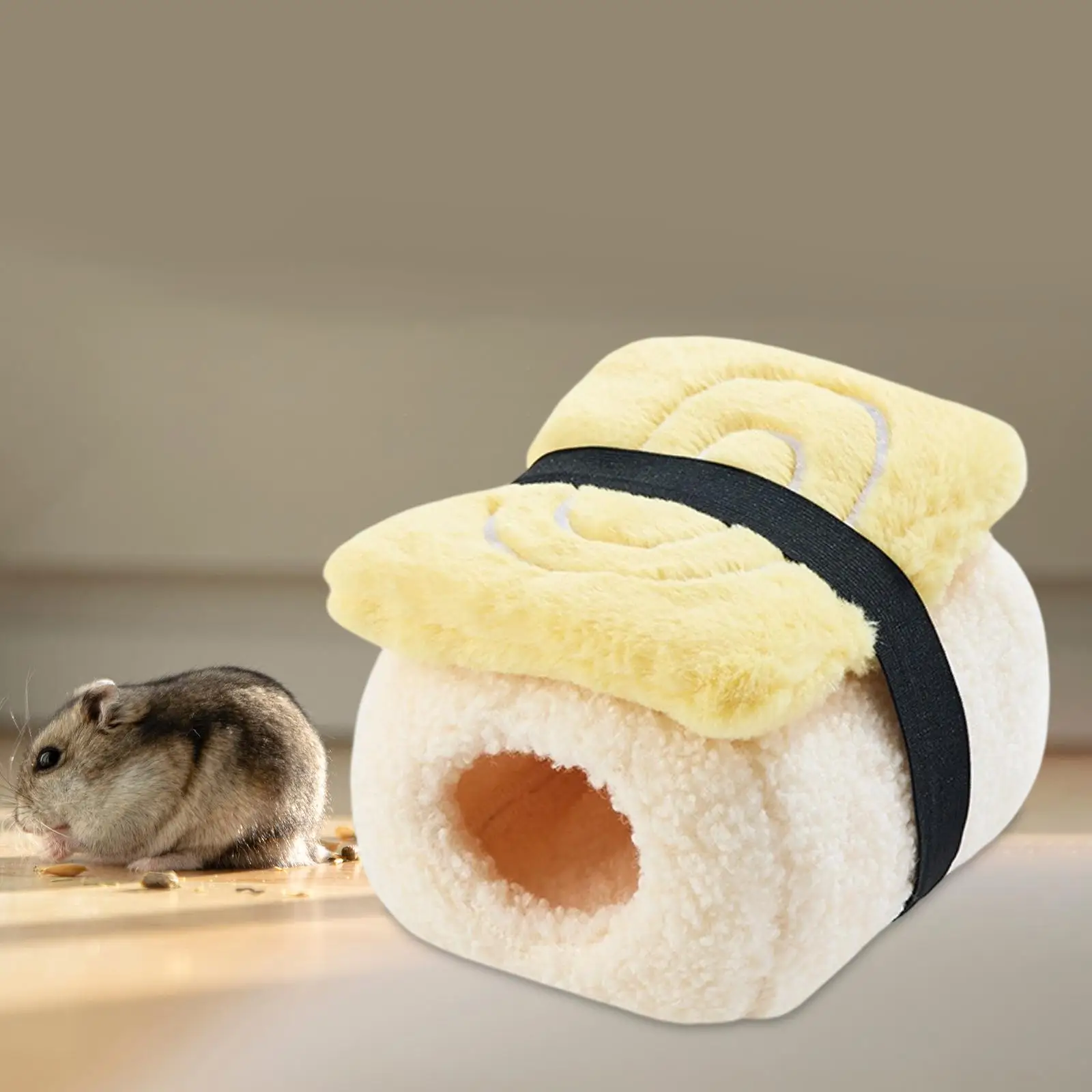 Small Animal Bed House Sushi Style PP Cotton Warm Nest Triple Layer Insulation for Hamster Rat Hideout Small Animal Bed House Sushi Style PP Cotton Warm Nest Triple Layer Insulation for Hamster Rat Hideout