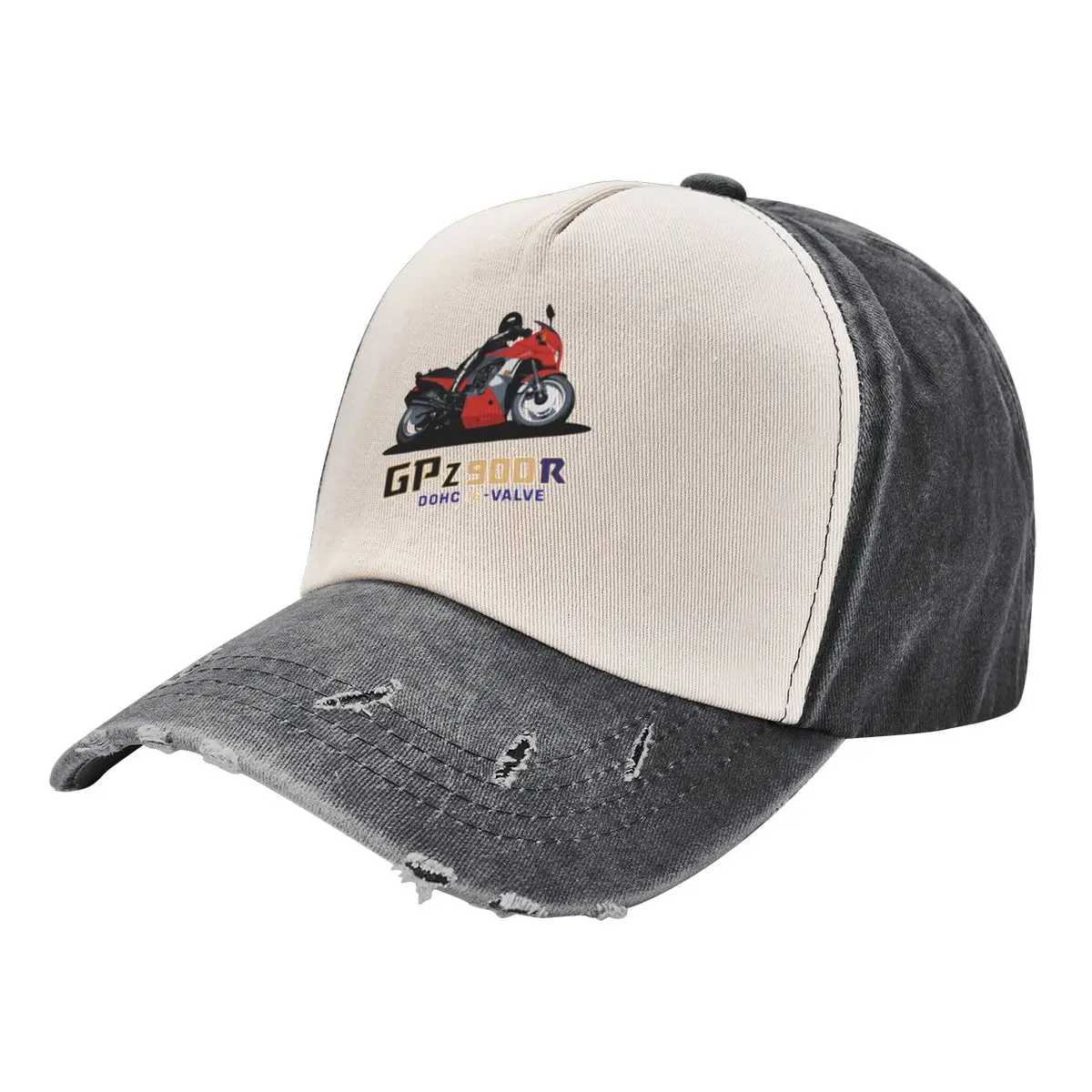 

Custom motorcycle illustration GPz900R Red Gray Baseball Cap Bobble Hat Icon |-F-| funny hat Women's Hats For The Sun Men's