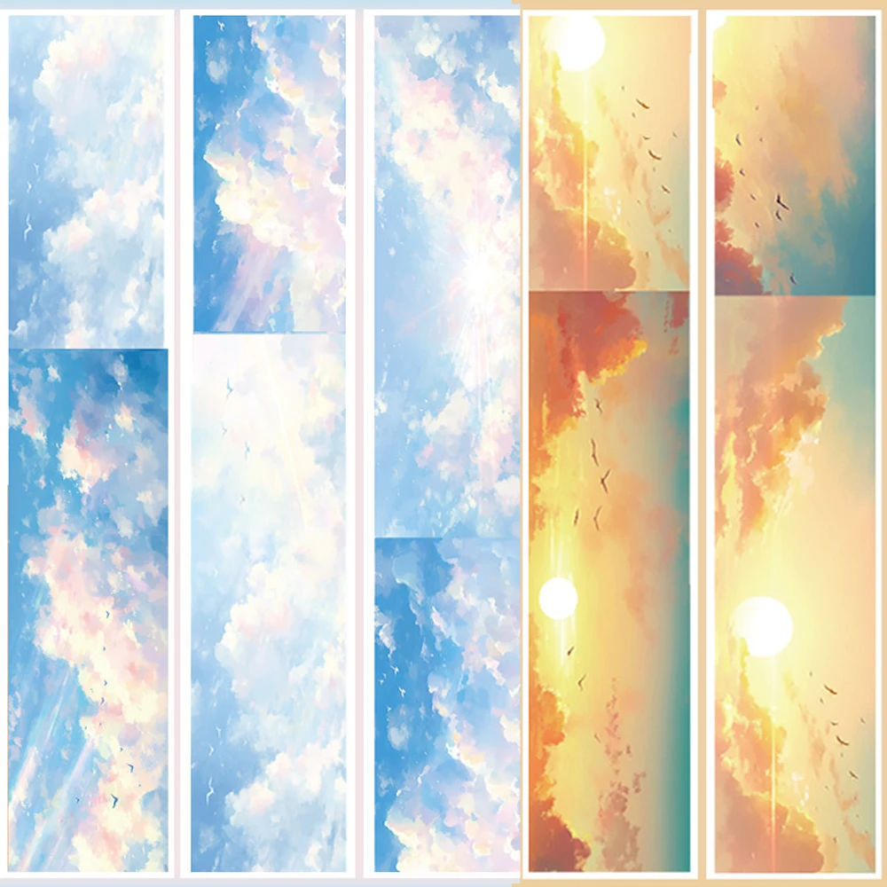 Blue Sky Cloud PET Tape Decorative Masking Tape Aesthetic Collage Landscape Stickers Scrapbooking Journal Stationery 2M/Roll Adhesive Tape Washi Tape Adhesive Tapes Masking Tape Decorative Tape Decoration Tape Collage Tape